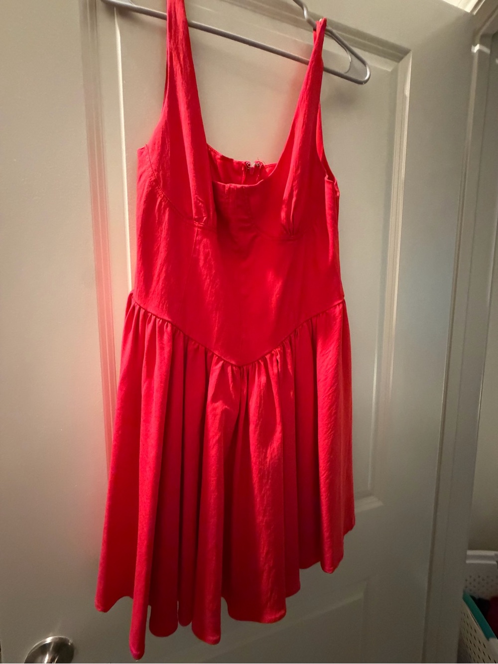 Red ladies' Flared Dress - City Vibe